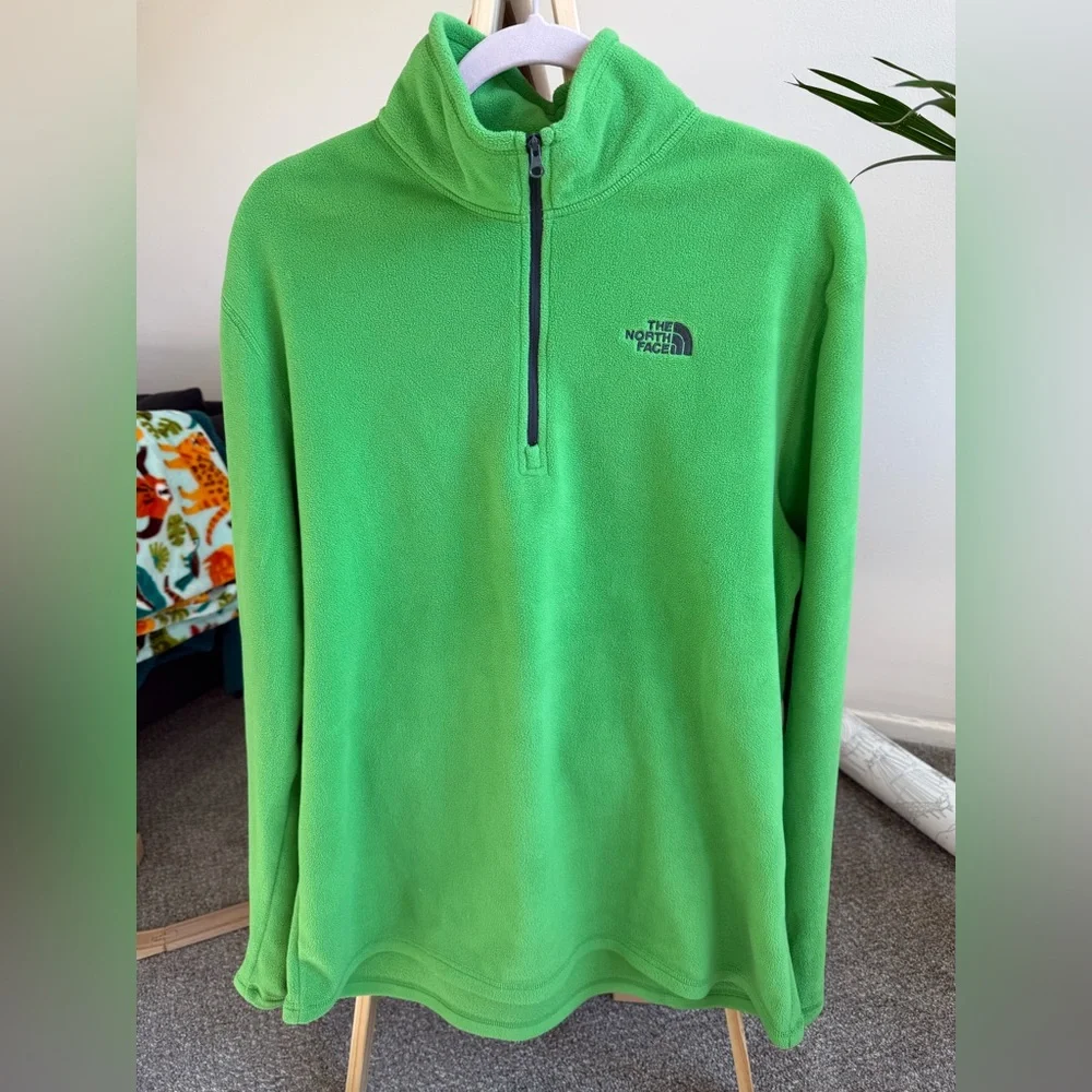The North Face Quarter Zip Fleece Pullover Green Size L Men’s